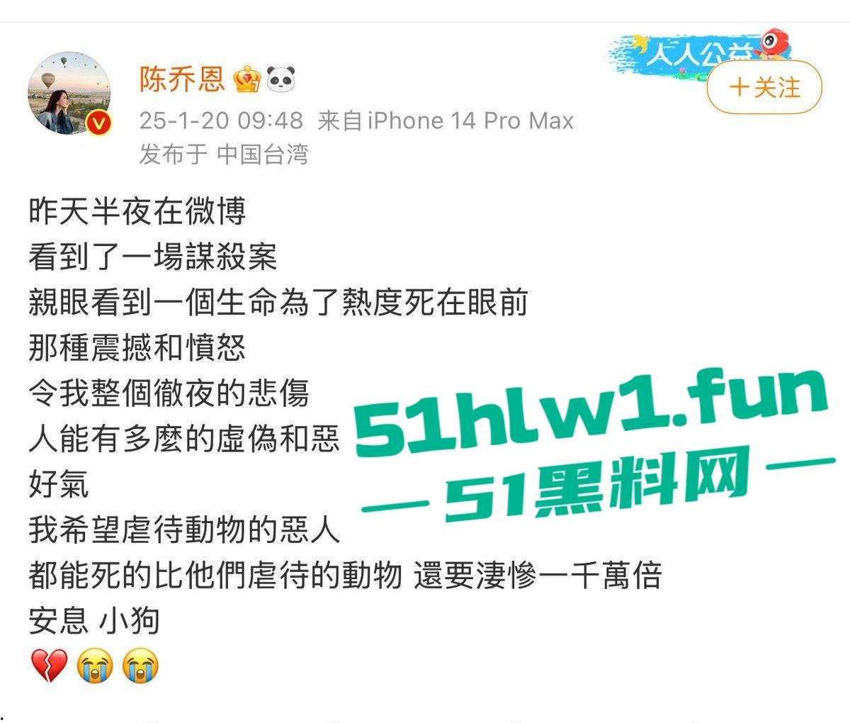 网红狗艾特疑遭训狗师【潘宏】虐待致死,女明星陈乔恩蹭热点带节奏被网友骂上热搜。-5