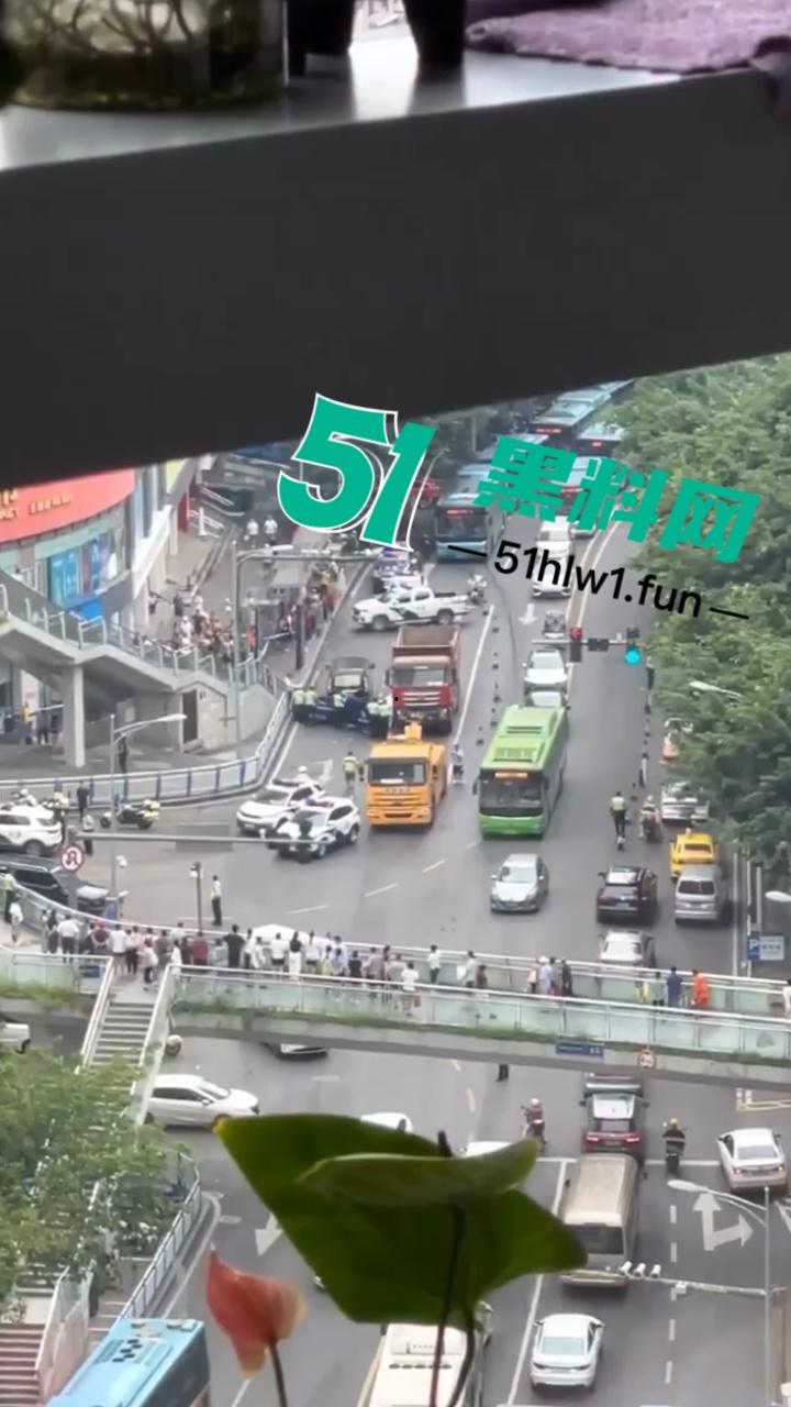 【血腥恐怖】重庆五里店灯饰广场万丰路口发生严重车祸，男子骑电瓶车行驶在货车前方盲区被当场碾压爆头。-4
